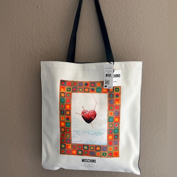 Moschino Couture Heart of Wool Leather Tote NWT - Picture 2 of 10